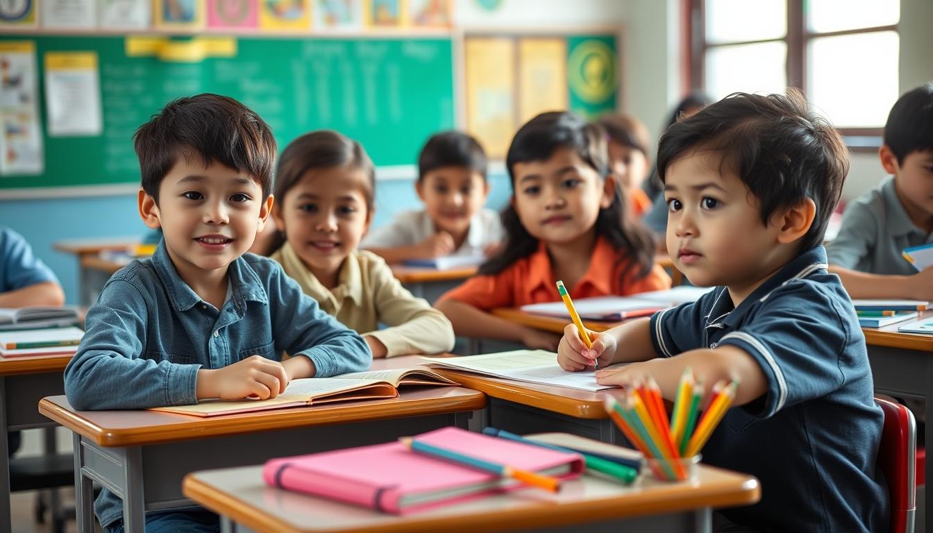 Student using learning strategies while studying